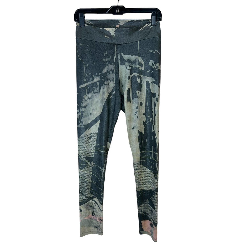 Volt Design Faux Suede Abstract Print Legging 1 Women Pull On Skinny Art to Wear